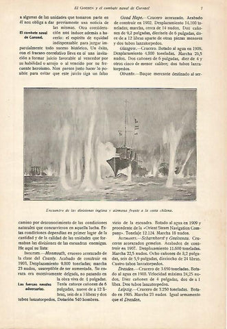 LAMINA 13688: Divisiones inglesa y alemana frenta a Chile