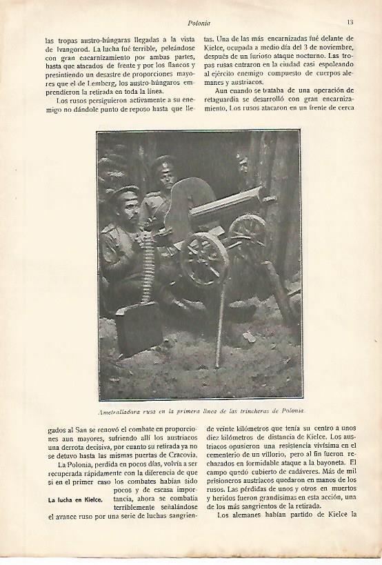 LAMINA 13679: Ametralladora rusa en las trincheras de Polonia