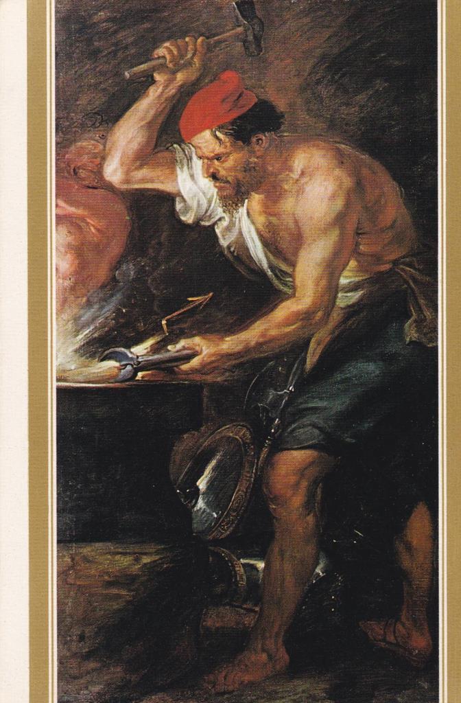 POSTAL B12291: RUBENS: VULCANO. OLEO