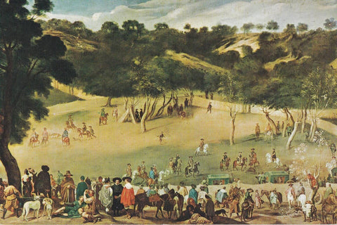 POSTAL B12288: VELAZQUEZ: CACERIA DE JABALIES. OLEO