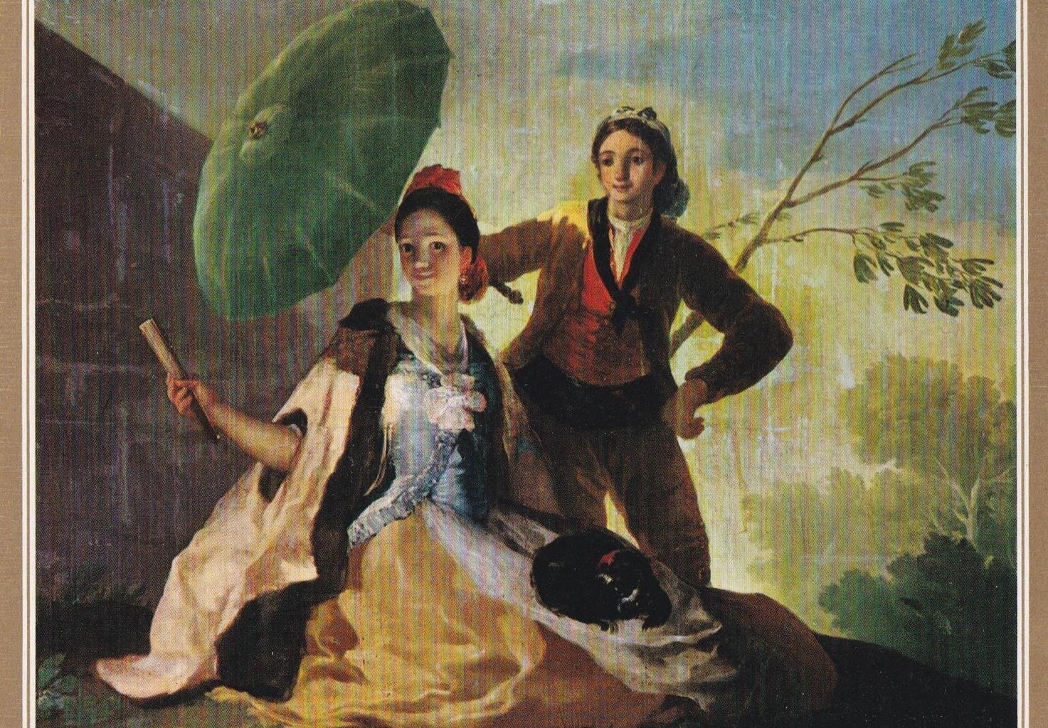 POSTAL B12287: GOYA: EL QUITASOL. OLEO