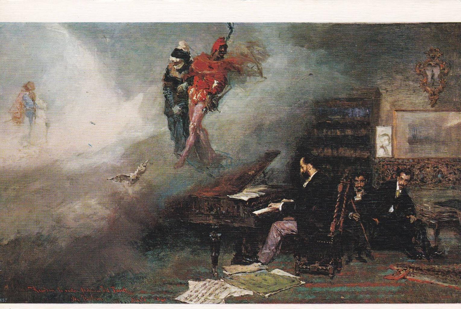 POSTAL B12265: M.FORTUNY. FANTASIA FAUSTO. OLEO
