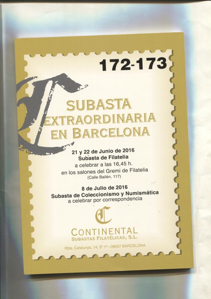 Catalogo subasta Continental subastas filatelicas numero 172-173