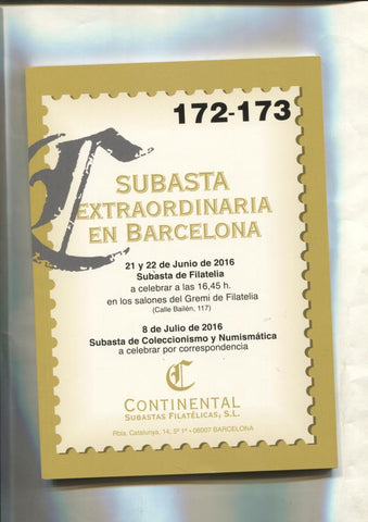 Catalogo subasta Continental subastas filatelicas numero 172-173
