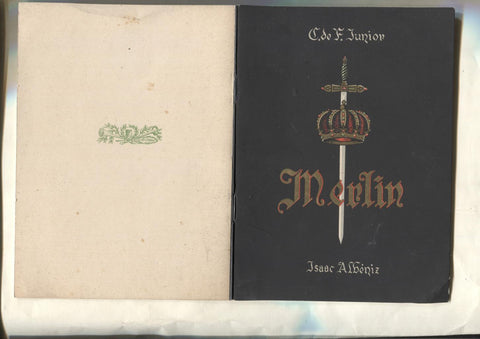 Libreto opera Merlin de Isaac Albeniz en el teatro tivoli en 1950