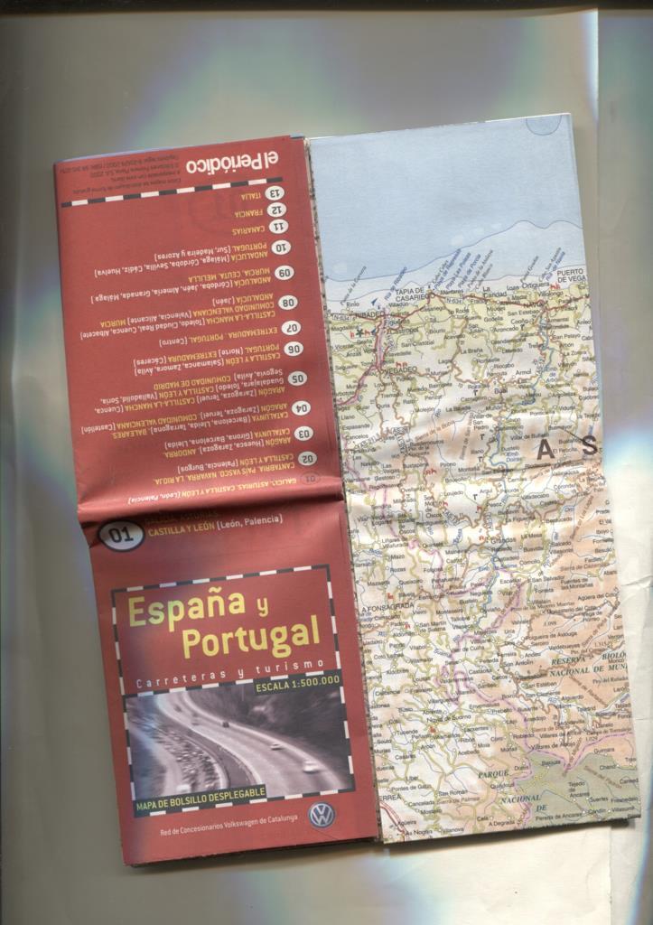 Mapa bolsillo desplegable numero 01: Galicia, Asturias,Castilla y Leon