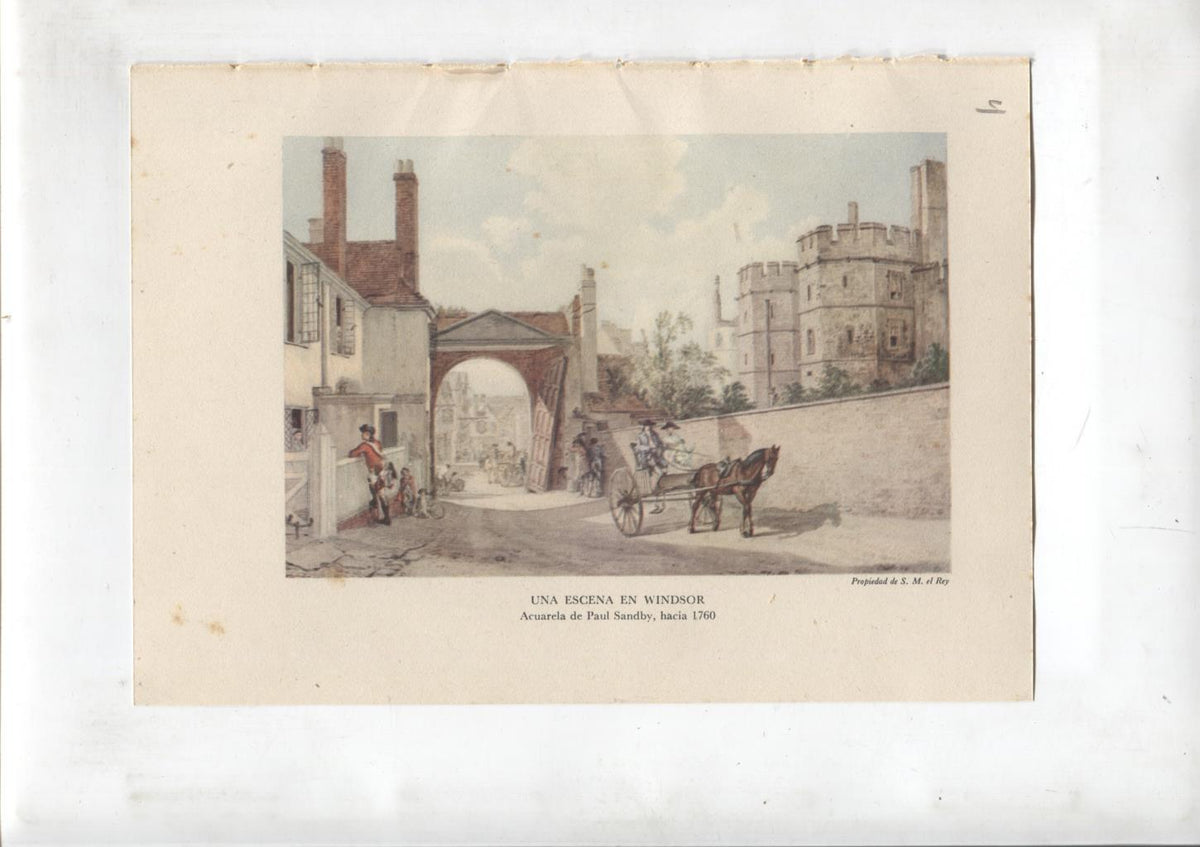 Las aldeas inglesas lamina 04: Una escena en Windsor y Pueblo Clifton Hampden