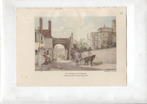 Las aldeas inglesas lamina 04: Una escena en Windsor y Pueblo Clifton Hampden