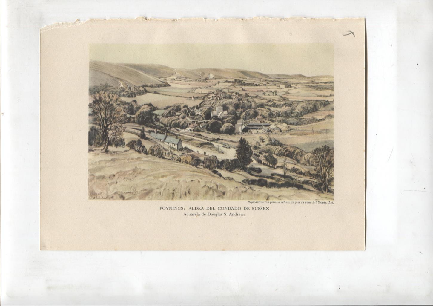 Las aldeas inglesas lamina 05: Poynings aldea condado Sussex y Collingham aldea condado de York