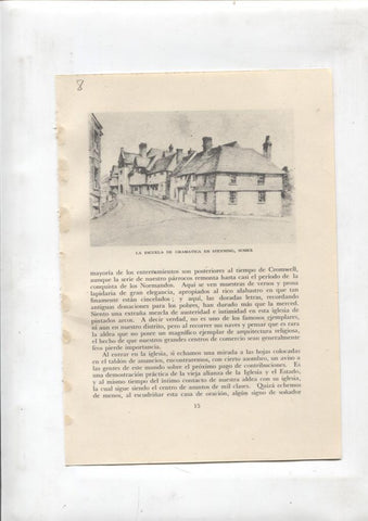 Las aldeas inglesas lamina 08: La escuela de granatica en Steyning y corral de la granja