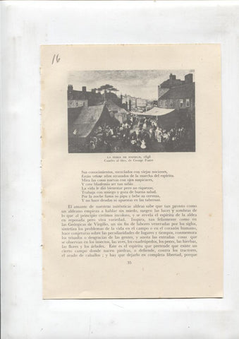 Las aldeas inglesas lamina 16: La feria de Enfield y Comida recogiendo el heno
