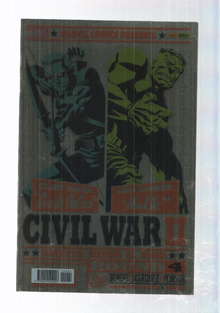 Panini, Civil War II: num. 4 año I (nov 2016) (cubierta metalizada - Hulk, ojo de Halcon). Bendis