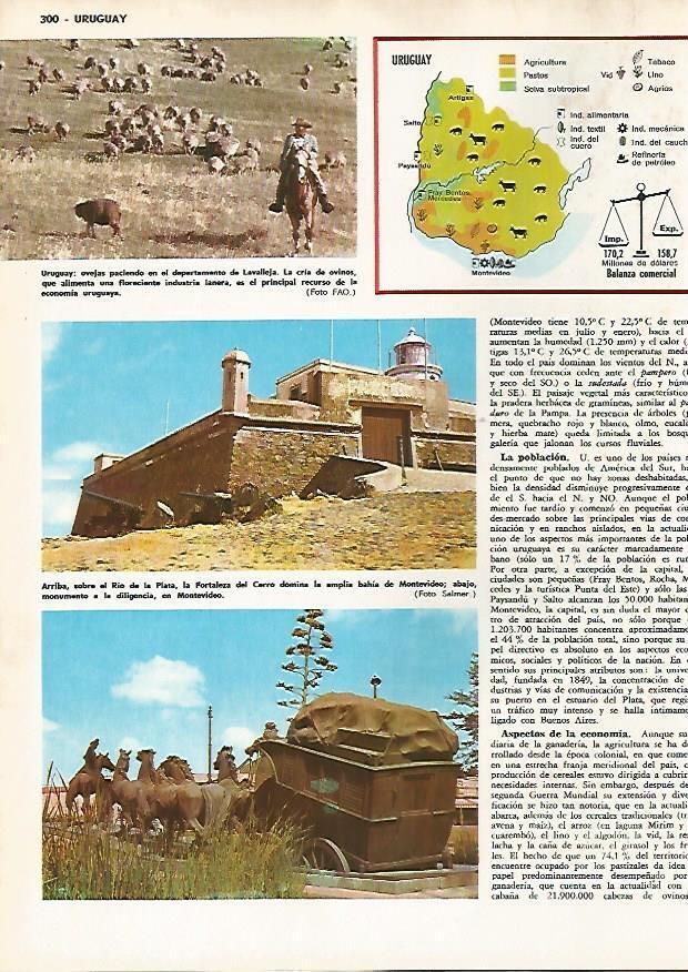 LAMINA MONITOR 0747: Lavalleja, Fortalea del Carro y Monumento a la Diligencia, Ururguay