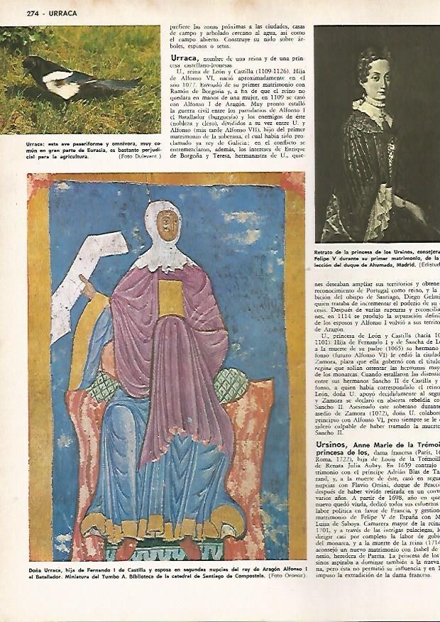 LAMINA MONITOR 0743: Doña Urraca y retrato de la princesa de los Ursinos