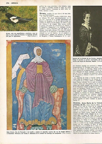 LAMINA MONITOR 0743: Doña Urraca y retrato de la princesa de los Ursinos