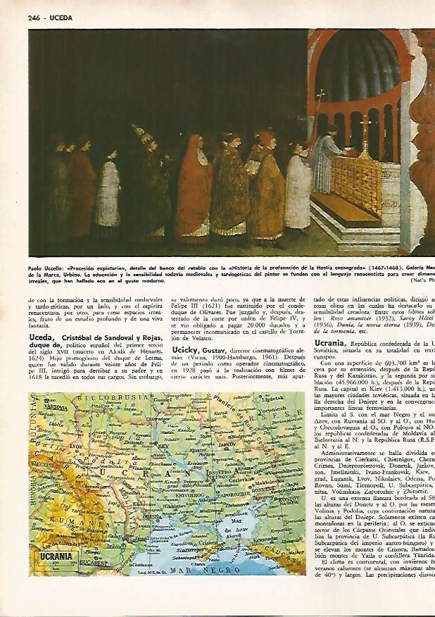 LAMINA MONITOR 0734: Procesion expiatoria, retablo de Urbino y mapa de Ucrania