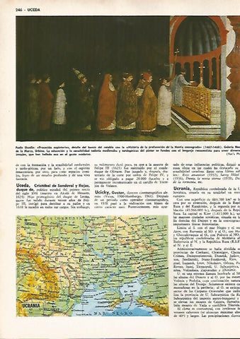 LAMINA MONITOR 0734: Procesion expiatoria, retablo de Urbino y mapa de Ucrania