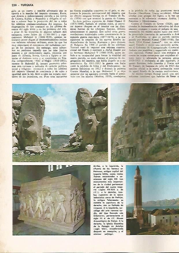 LAMINA MONITOR 0731: Puerta de los Leones en Hattusas, sarcofago hitita y Panagia de Antalya, Turquia