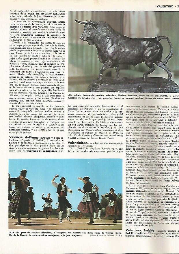 LAMINA MONITOR 0751: De salida, escultura de M. Benlliure y danza tipica de Vinaroz