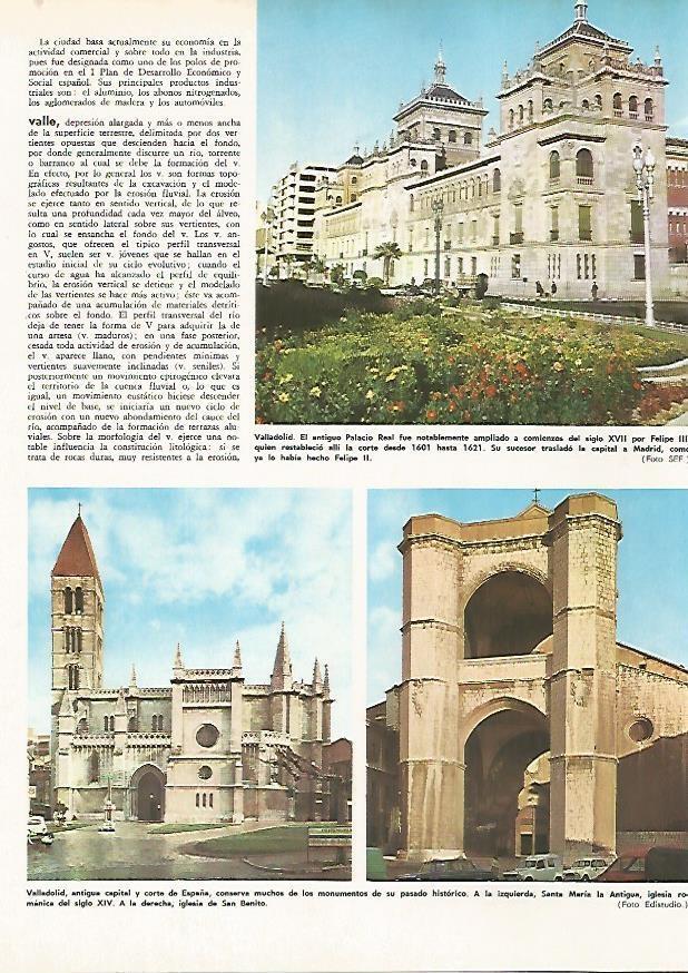 LAMINA MONITOR 0752: Palacio Real , Santa Maria la Antigua e iglesia de San Benito en Valladolid