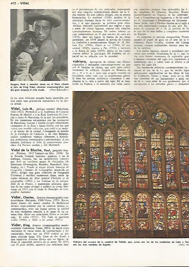 LAMINA MONITOR 0771: Vidriera de la Catedral de Toledo y Gregory Peck en Duelo al sol