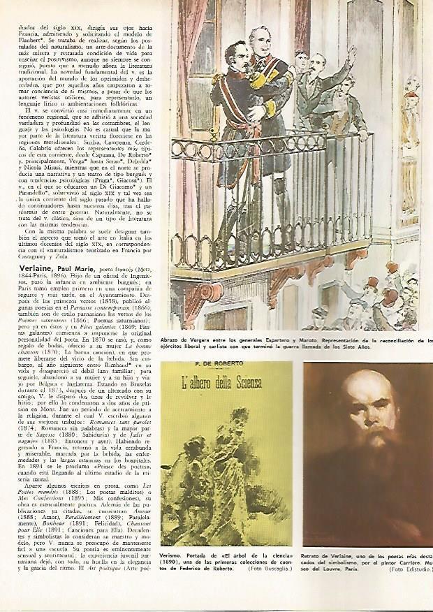 LAMINA MONITOR 0769: Retrato de Verlaine, por Carriere y portada de El arbol de la ciencia
