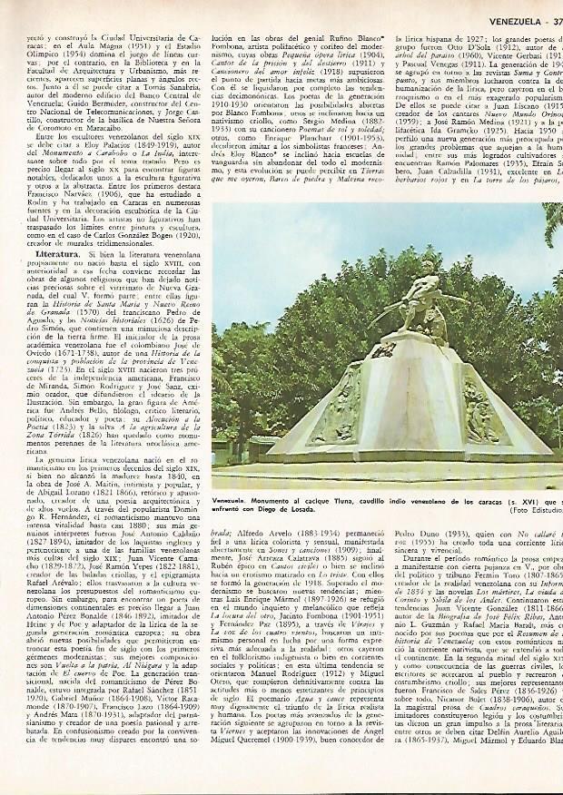 LAMINA MONITOR 0767: Monumento a Tiuna en Caracas