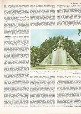 LAMINA MONITOR 0767: Monumento a Tiuna en Caracas