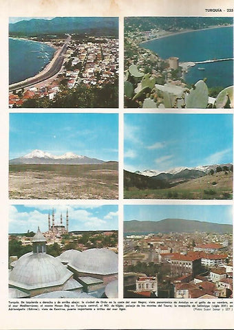 LAMINA MONITOR 0730: Vista de Ordu, Antalya, monte Hasan Dag, los Tauro, mezquita de Selimiyye y Esmirna, en Turquia