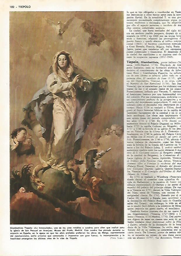 LAMINA MONITOR 0704: La Inmaculada, por Tiepolo