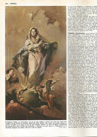 LAMINA MONITOR 0704: La Inmaculada, por Tiepolo