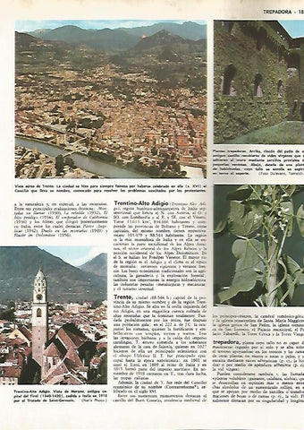LAMINA MONITOR 0720: Vista aerea de Trento y de Merano, Italia