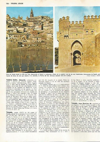 LAMINA MONITOR 0709: Vista y Puerta del Sol en Toledo