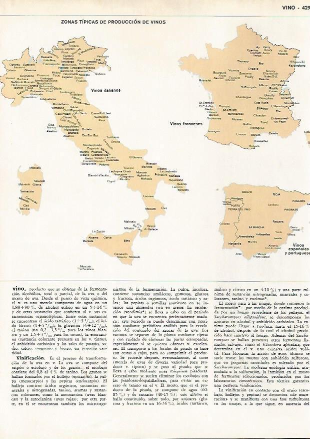 LAMINA MONITOR 0774: Mapas de las zonas de produccion de vino