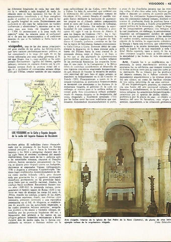 LAMINA MONITOR 0776: Interior de la iglesia de San Pedro de la Nave en Zamora