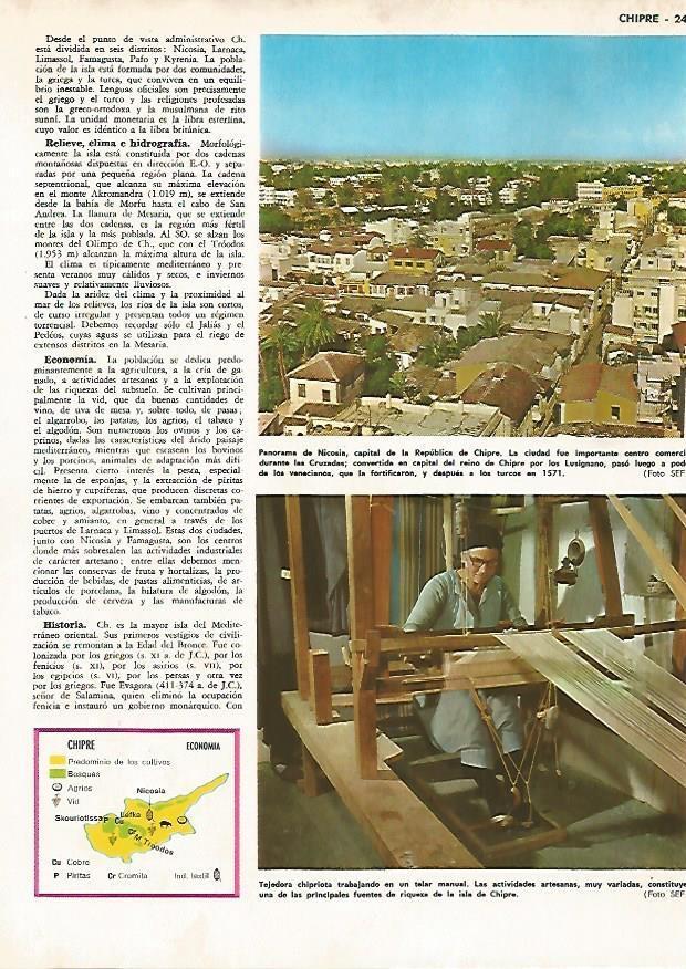 LAMINA MONITOR 0837: Vistta de Nicosia y tejedora en Chipre