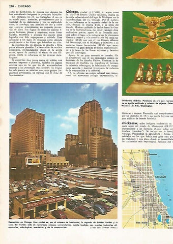 LAMINA MONITOR 0829: Rascacielos y plano de Chicago