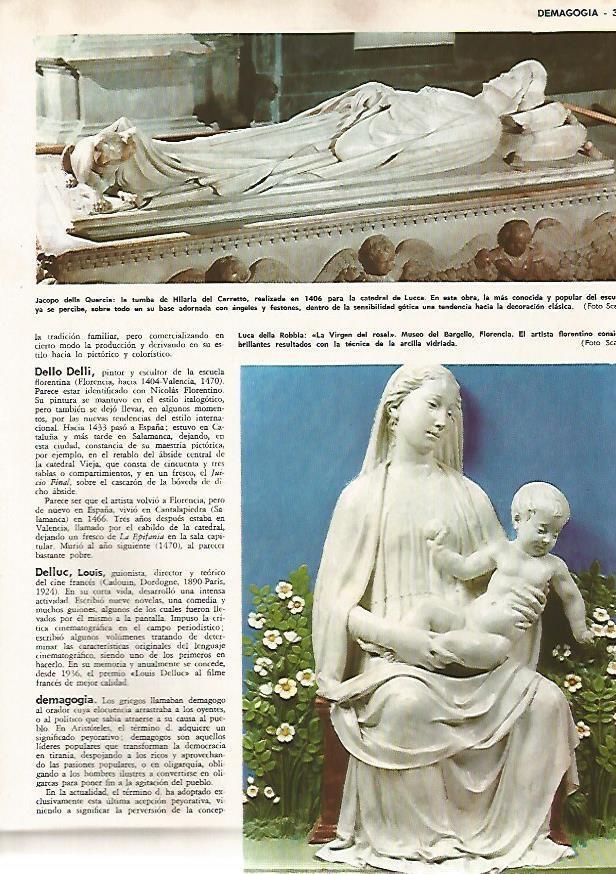 LAMINA MONITOR 0853: Tumba de Hilaria del Carretto, por Jacopo della Quercia y La Virgen del Rosal, por Luca della Robbia