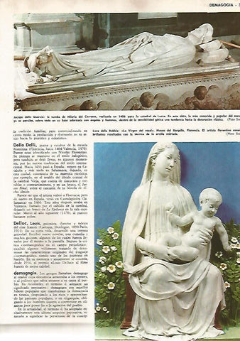 LAMINA MONITOR 0853: Tumba de Hilaria del Carretto, por Jacopo della Quercia y La Virgen del Rosal, por Luca della Robbia