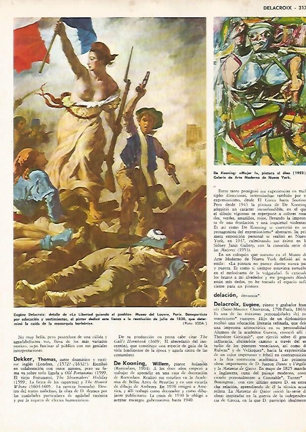 LAMINA MONITOR 0851: Detalle de La Libertad guiando al pueblo, por Delacroix