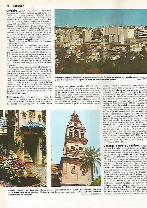 LAMINA MONITOR 0795: Vista de la ciudad argentina de Cordoba y patio en Cordoba, España