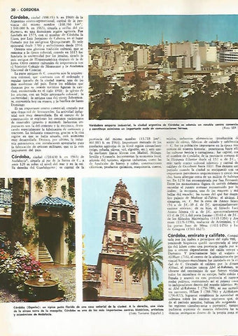 LAMINA MONITOR 0795: Vista de la ciudad argentina de Cordoba y patio en Cordoba, España