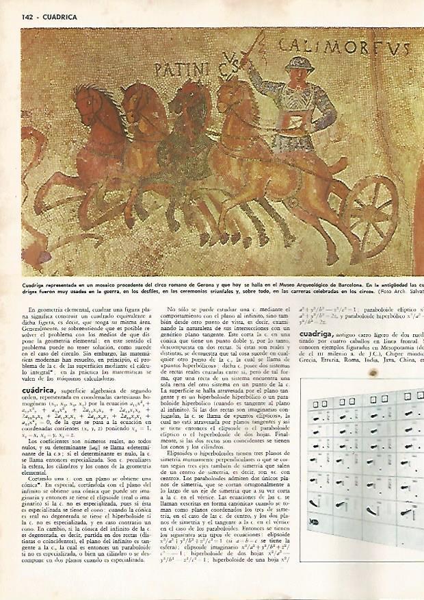 LAMINA MONITOR 0817: Cuadriga, mosaico del circo romano de Gerona