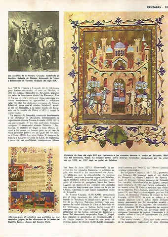 LAMINA MONITOR 0816: Miniatura del asedio de Jerusalen, Godofredo de Bouillon y Roberto de Flandes