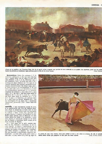 LAMINA MONITOR 0802: Toros en un pueblo, por Goya