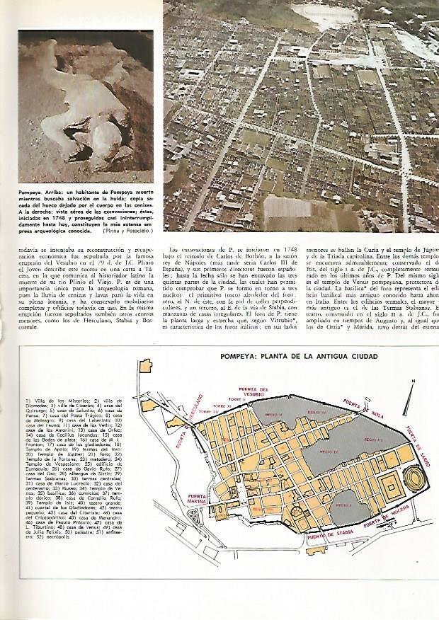 LAMINA MONITOR 0562: Vista aerea y planta de Pompeya