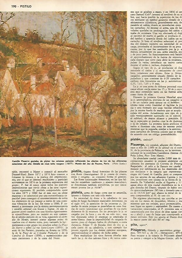 LAMINA MONITOR 0553: Les toits rouges, por Camille Pissarro