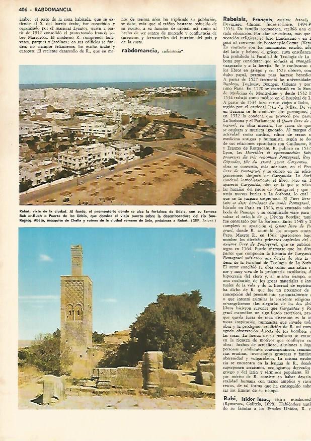 LAMINA MONITOR 0582: Vista de Rabat y ruinas de Sala, Marruecos
