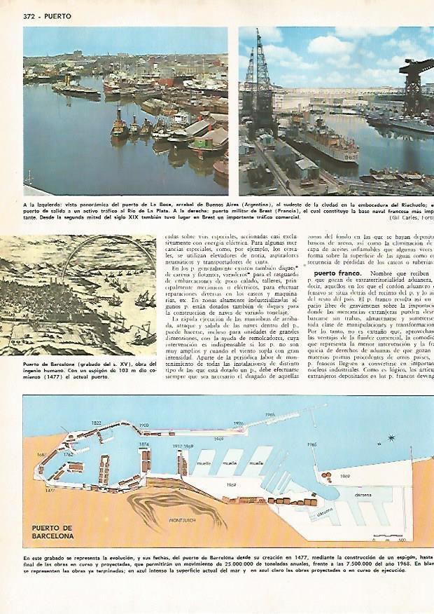 LAMINA MONITOR 0575: Puerto de La Boca, puerto de Brest y de Barcelona