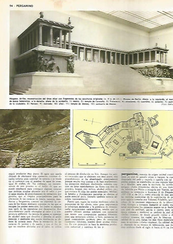LAMINA MONITOR 0542: Altar de Pergamo y plano de Pergamo